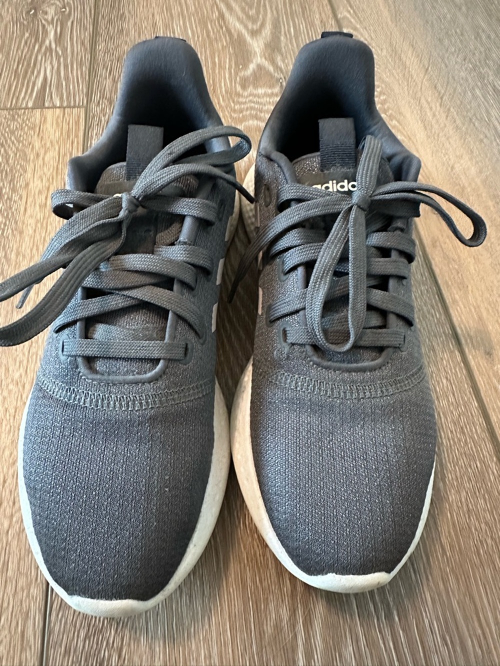 adidas Men’s Athletic Running Shoes - Black with White Sole